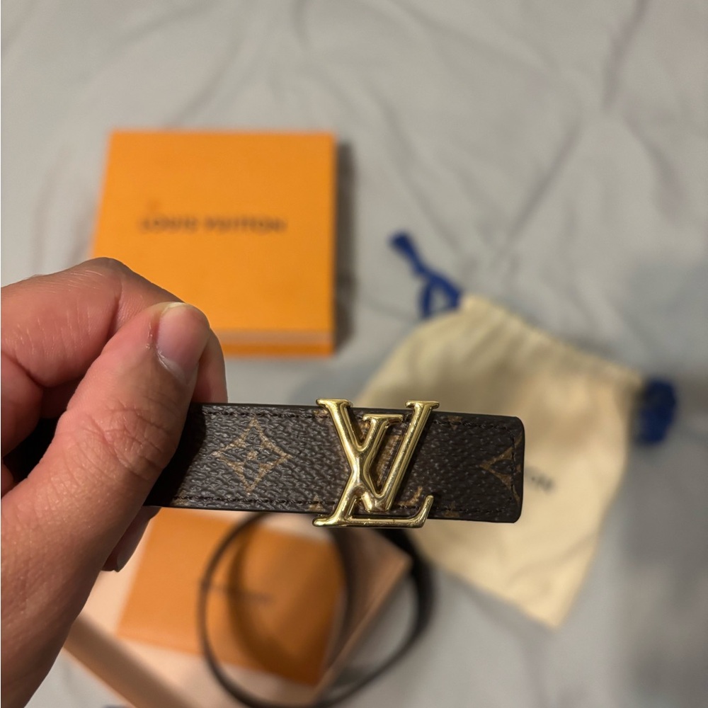 Louis Vuitton Gold Buckle Brown Belt